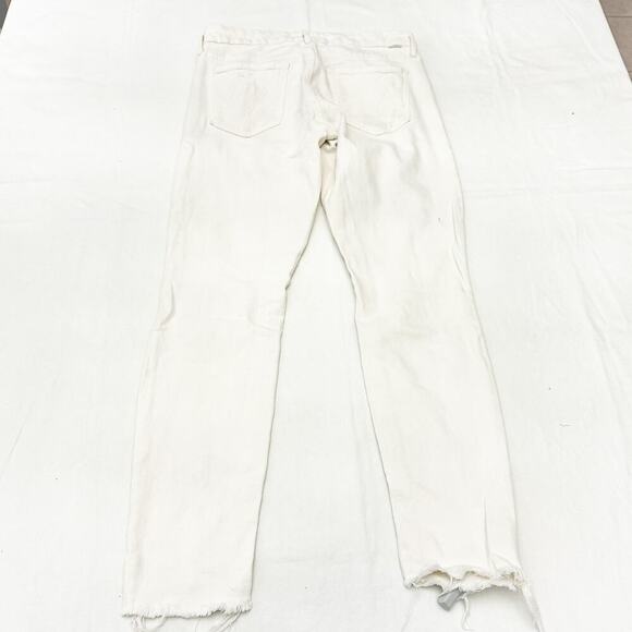 Mother Looker Ankle Fray Tea and Biscuits Cream White Denim Jeans Size 28 - Picture 3 of 9